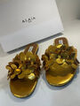 Шлепки Alaïa женский кожа бронзовый 120328-2