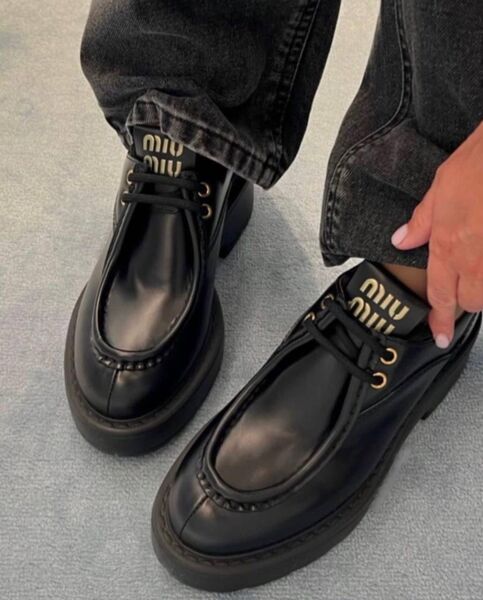 Ботинки Miu Miu женский кожа черный 128209-3