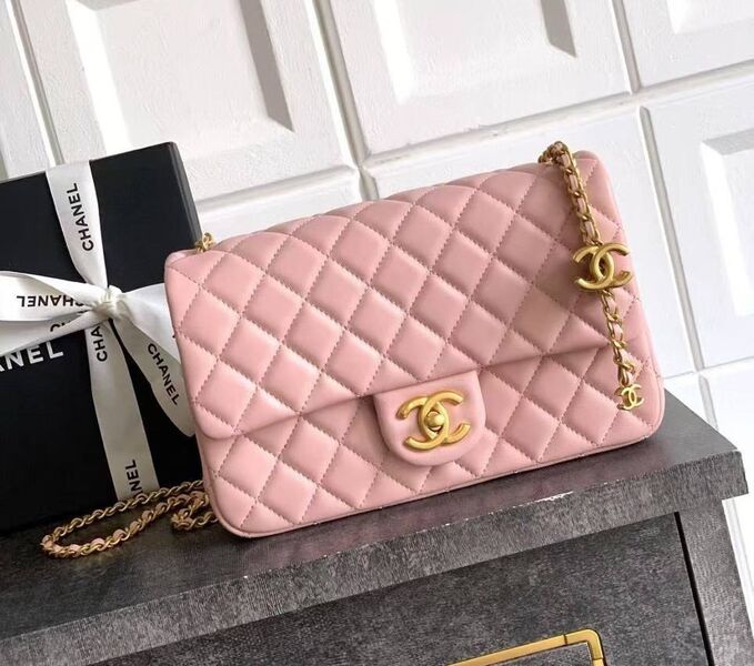 Сумка Chanel женский кожа розовый 198039