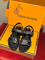 Сандалии Louis Vuitton женский кожа черный 185517-4