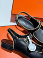 Туфли Hermès женский кожа черный 183685-1