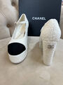 Туфли Chanel женский твид белый 192663-7