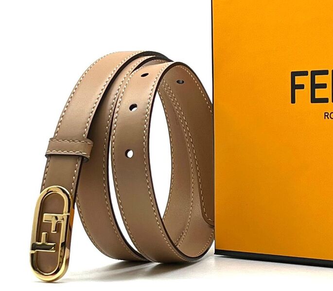 Женский ремень Fendi женский кожа бежевый 21479