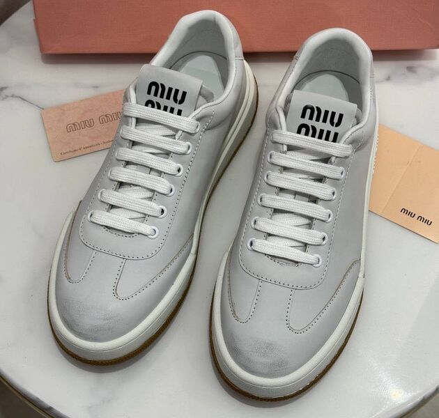Кеды Miu Miu женский кожа графитовый 146014