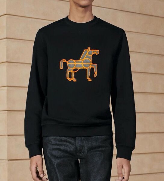Мужской свитшот Hermès мужской черный 161228