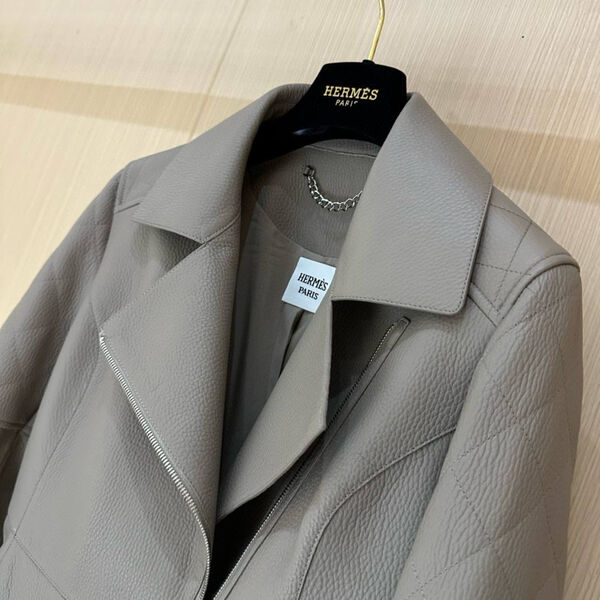 Куртка Hermès женский кожа графитовый 160264-2