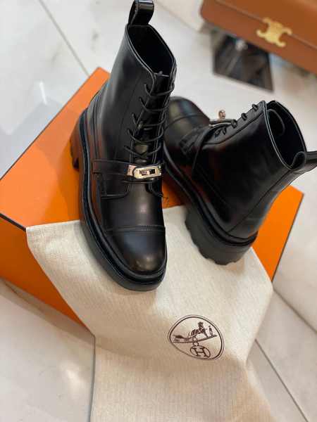 Ботинки Hermès женский кожа черный 13980-7