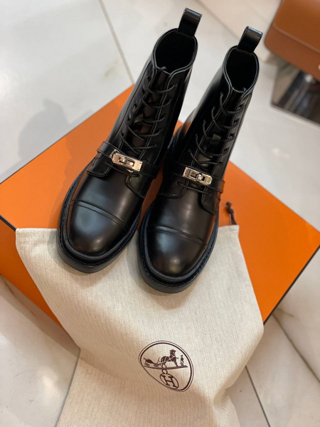 Ботинки Hermès женский кожа черный 13980-5