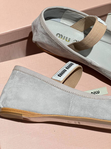 Балетки Miu Miu женский замша графитовый 146859-3