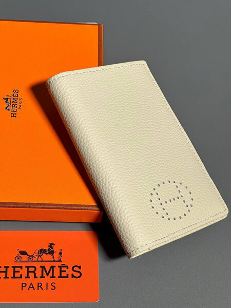 Обложка на паспорт Hermès мужской кожа бежевый 154028-3