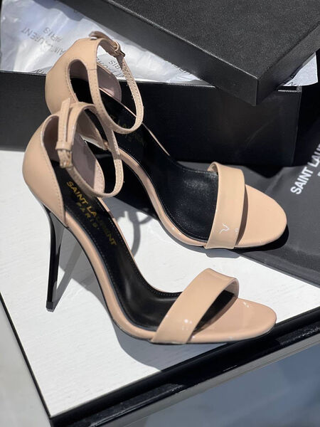 Босоножки Saint Laurent женский кожа бежевый 105225-3