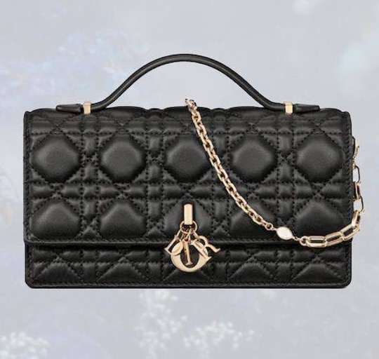 Сумка Christian Dior женский кожа черный 121513