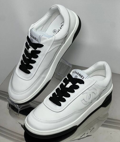 Кеды Chanel женский кожа белый 151830