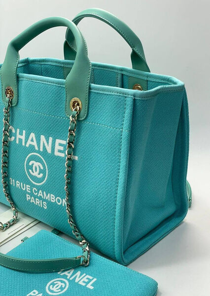 Сумка Chanel женский текстиль бирюзовый 148794-2