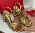 Босоножки Valentino женский кожа бронзовый 180886-1