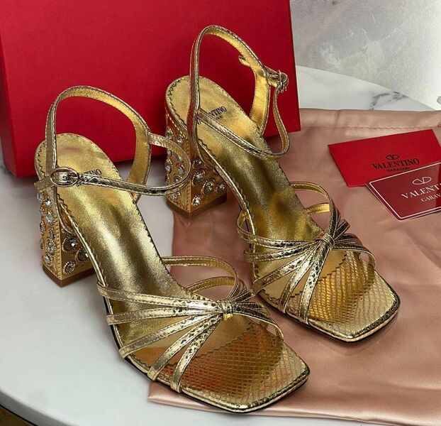 Босоножки Valentino женский кожа бронзовый 180886