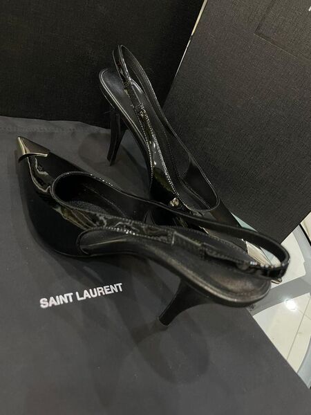 Туфли Saint Laurent женский кожа черный 81038-2