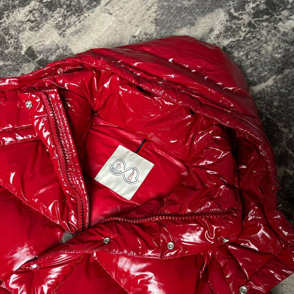Мужской пуховик Moncler мужской бордовый 171384-3