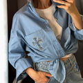 Рубашка Chrome Hearts женский бирюзовый 186497-1
