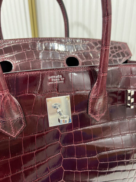 Сумка Hermès Birkin 35 ручная работа женский кожа бордовый 98480-4