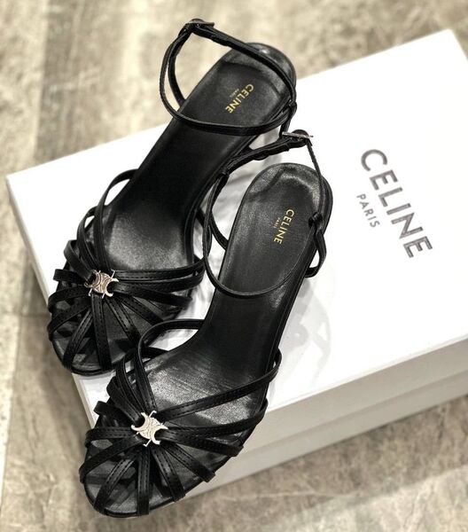 Босоножки Celine женский кожа черный 113766