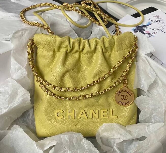 Сумка Chanel 22 женский кожа горчичный 126354