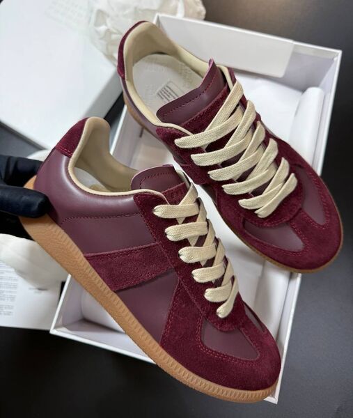 Кеды Maison Margiela женский кожа chèvre винный 193091