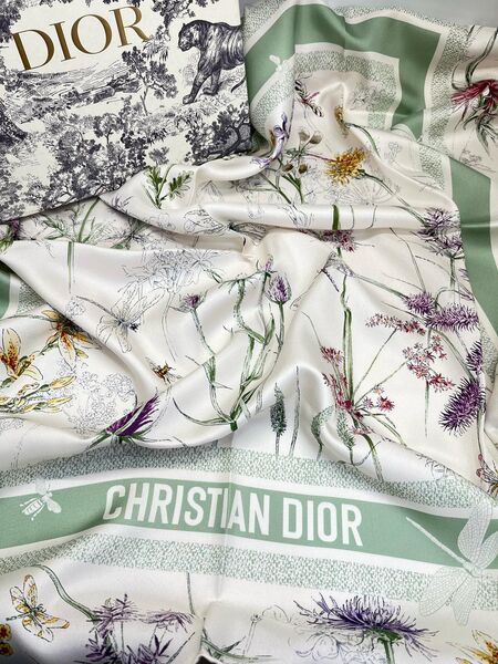 Платок Christian Dior женский шелк болотный 181636
