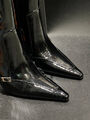 Ботильоны Saint Laurent женский кожа черный 161790-3