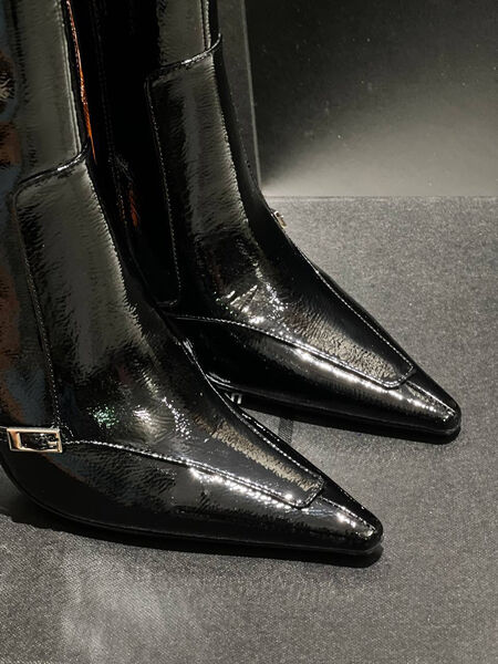 Ботильоны Saint Laurent женский кожа черный 161790-3