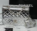 Рюкзак Chanel женский кожа серебристый 134686