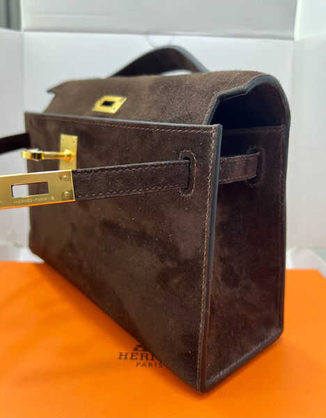 Сумка Hermèskelly Pochette женский замша 155739-4