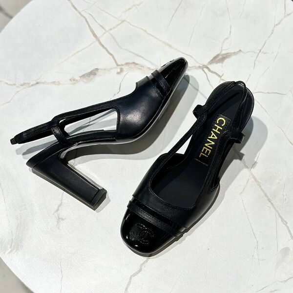 Туфли Chanel женский кожа черный 146110-3