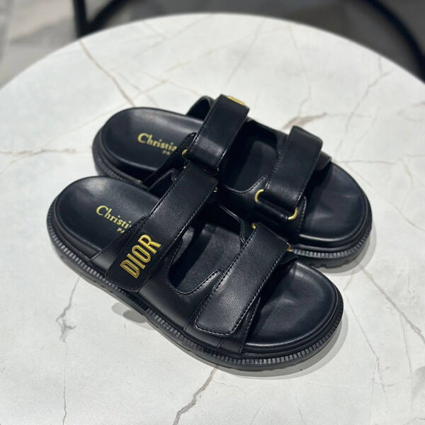 Шлепки Christian Dior женский кожа черный 147150-2