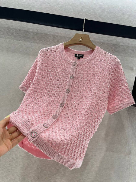 Кардиган Chanel женский вязаная ткань розовый 194777-3
