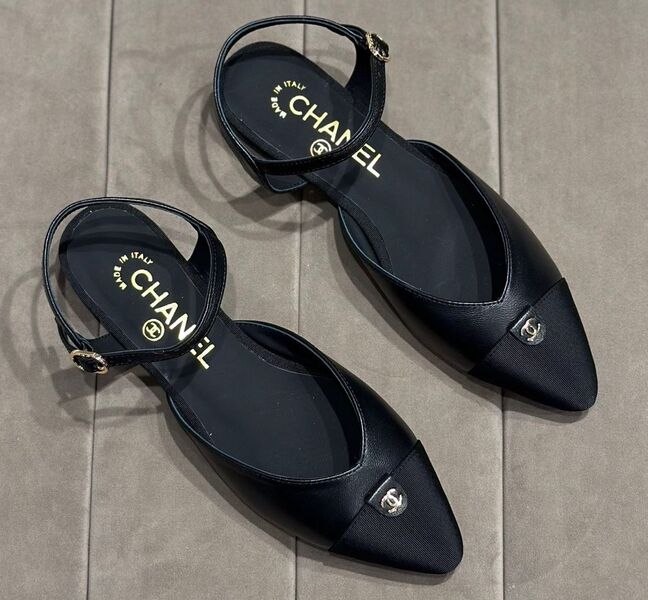Туфли Chanel женский кожа черный 112878