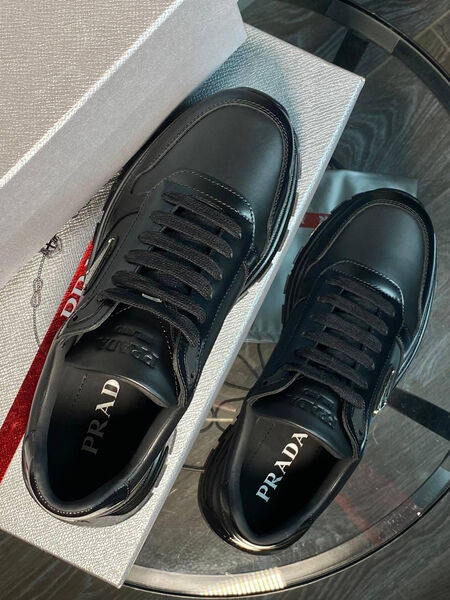 Мужские кроссовки Prada мужской кожа черный 132953-3