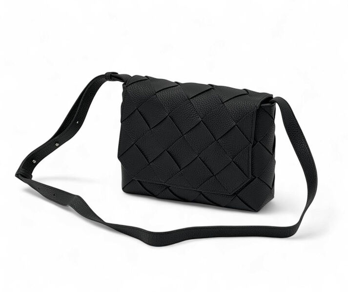 Мужская сумка мессенджер Bottega Veneta мужской кожа черный 193786-2