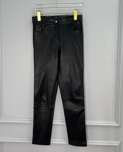 Брюки Brunello Cucinelli женский кожа черный 128997