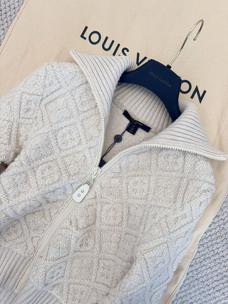 Кардиган Louis Vuitton женский вязаная ткань белый 172336-3