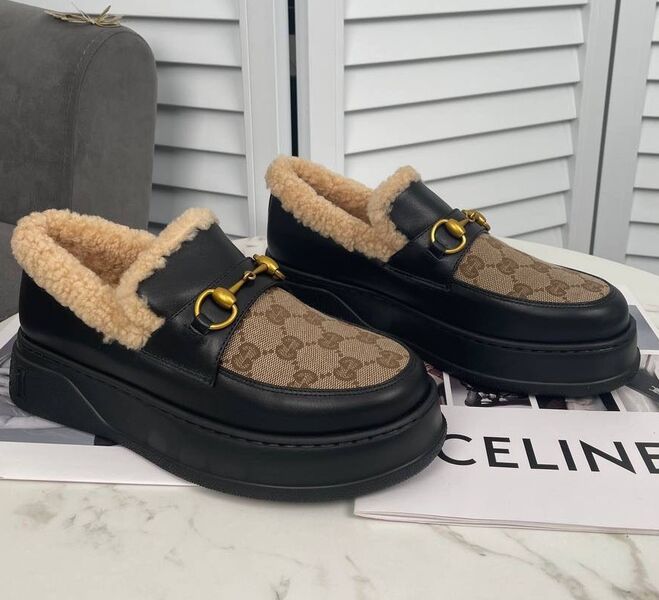 Лоферы Gucci женский кожа черный 135060