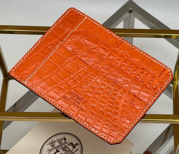 Картхолдер Hermès мужской кожа оранжевый 51298