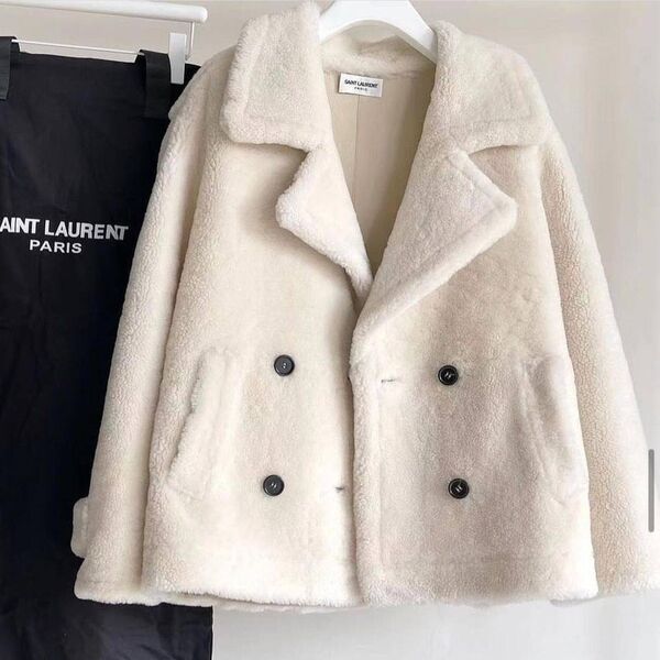 Дубленка Saint Laurent женский белый 167161