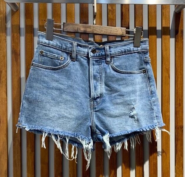 Шорты Saint Laurent женский джинса синий 117790