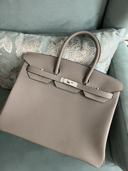 Сумка Hermès Birkin 35 женский кожа графитовый 139836-4