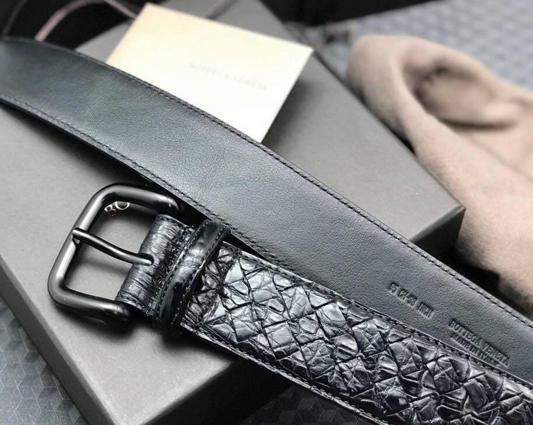 Мужской ремень Bottega Veneta мужской кожа черный 52251-2