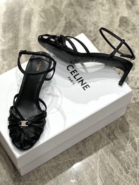 Босоножки Celine женский кожа черный 113766-2