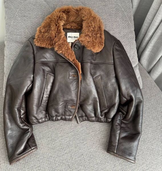 Куртка Miu Miu женский кожа 164502
