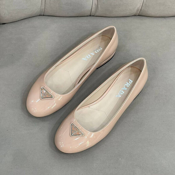 Балетки Prada женский кожа бежевый 136339-3