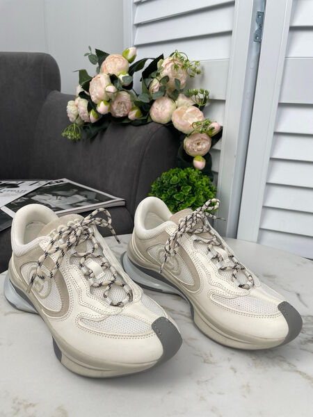 Кроссовки Gucci Run женский кожа белый 138968-3